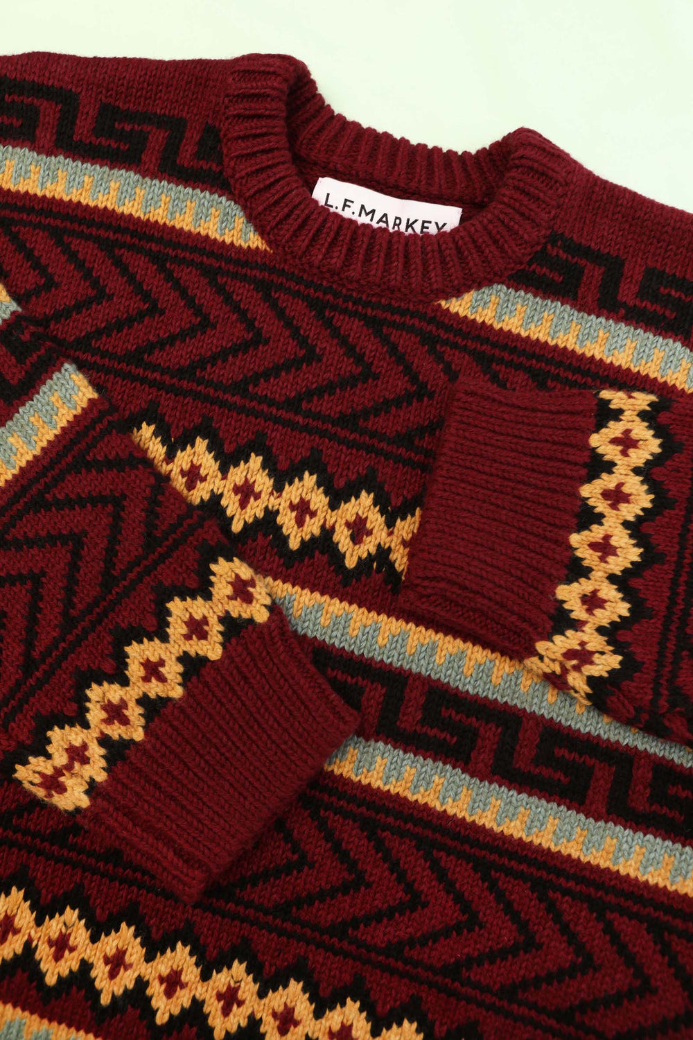 Bjorn Knit Burgundy Intarsia