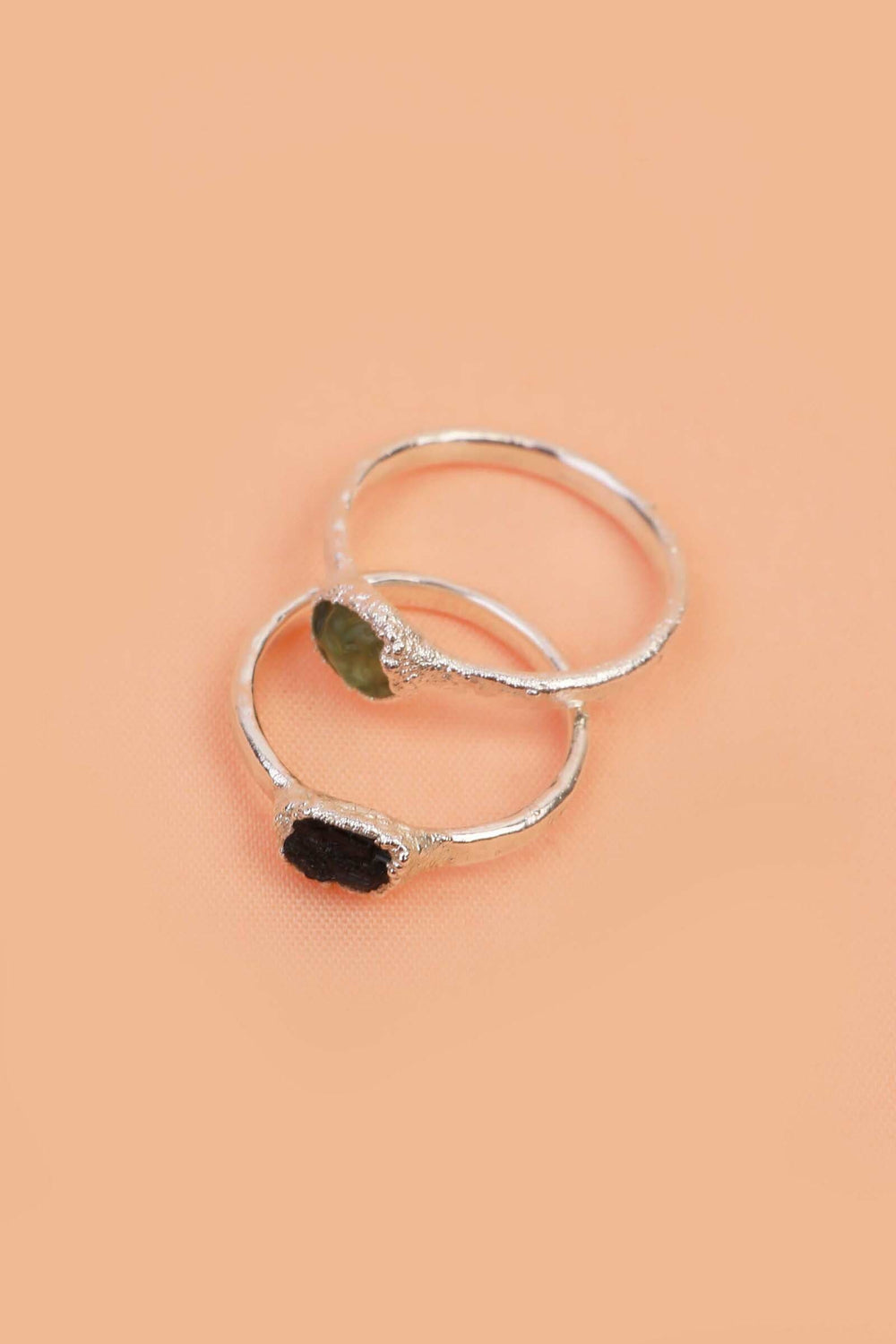Raw Black Tourmaline Ring