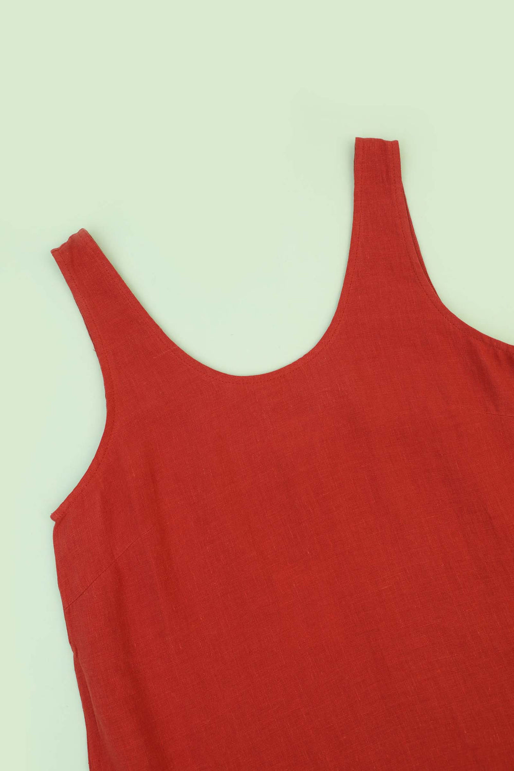 BASIC LINEN SHIFT DRESS PAPRIKA