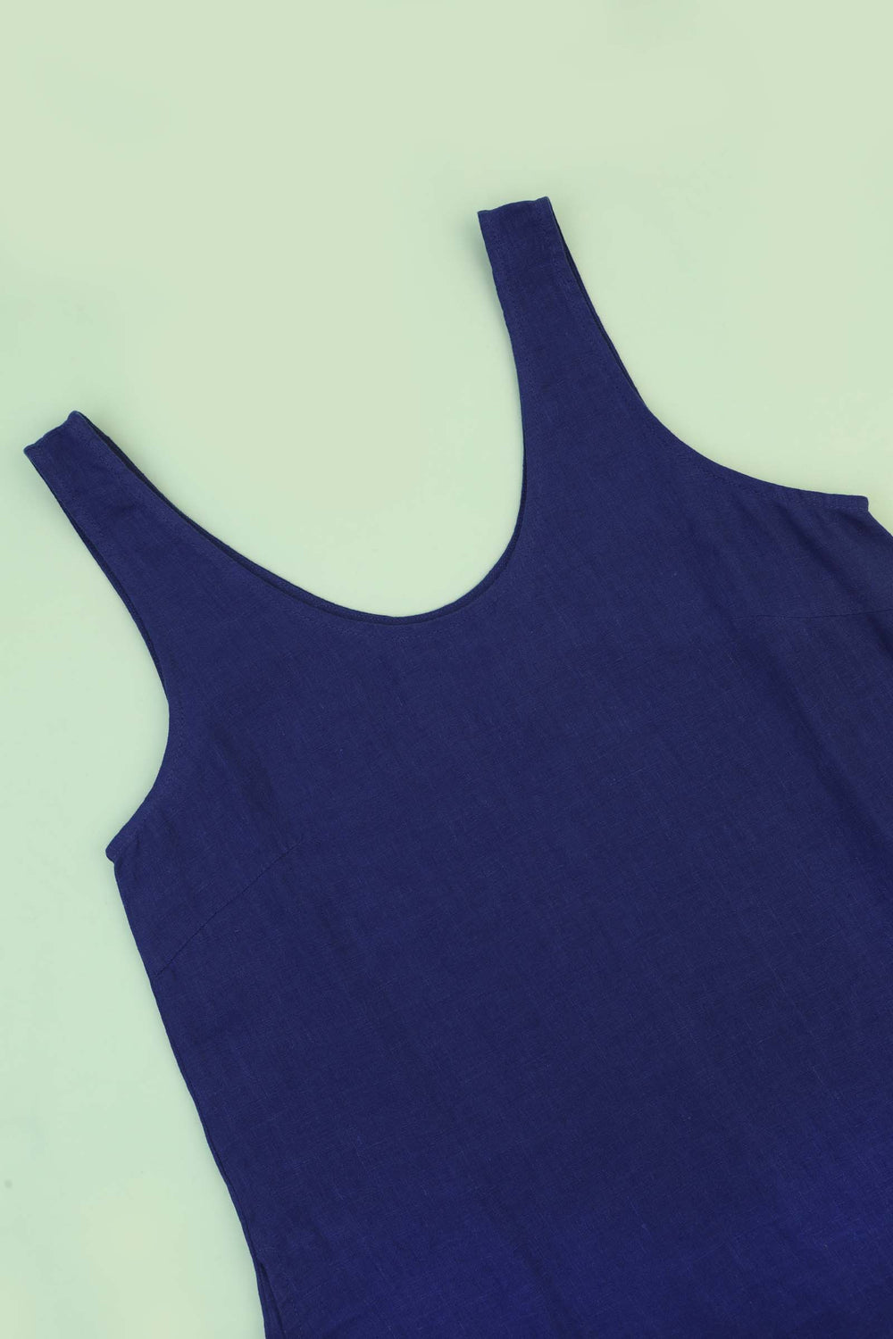 BASIC LINEN SHIFT DRESS COBALT