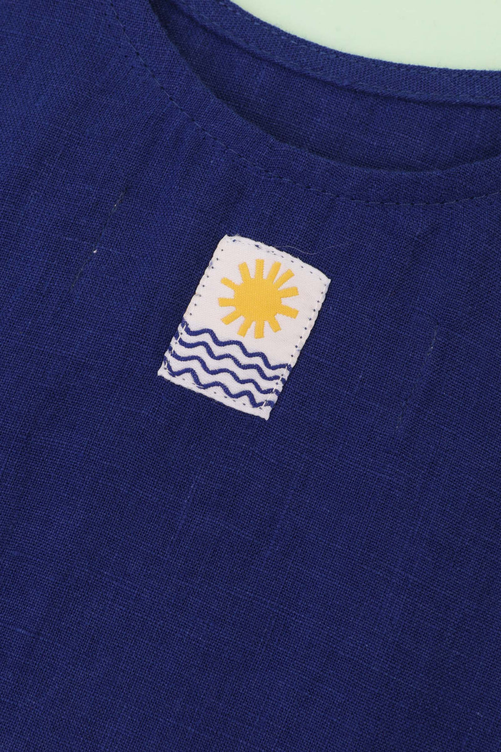 BASIC LINEN SHIFT DRESS COBALT