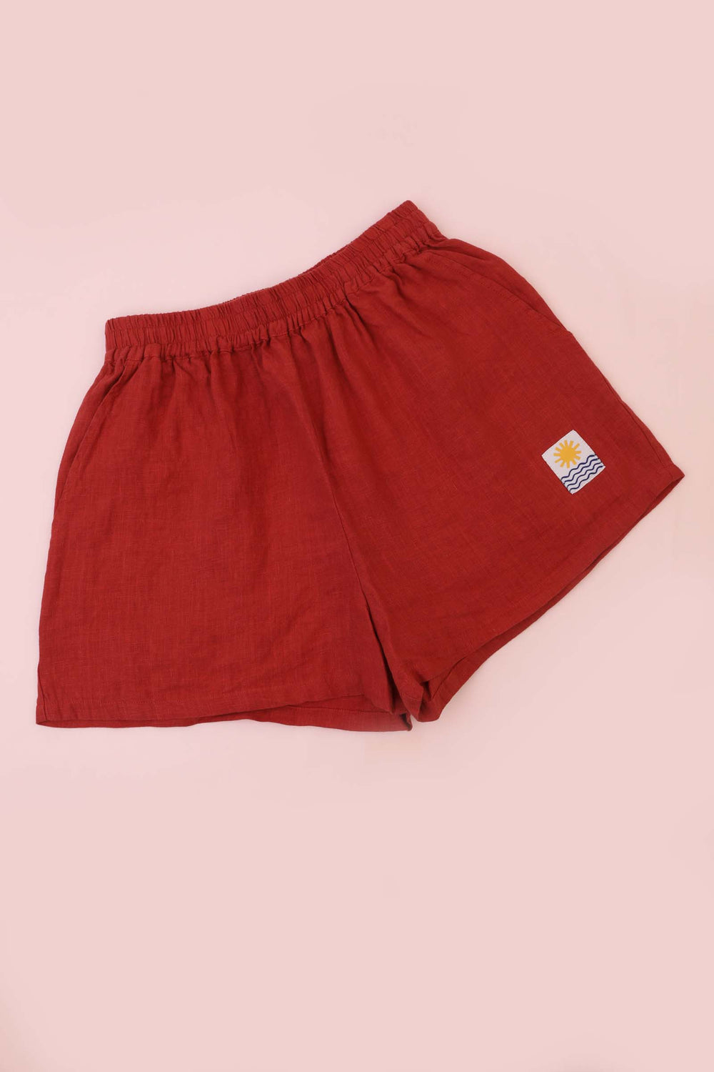 BASIC LINEN SHORTS PAPRIKA