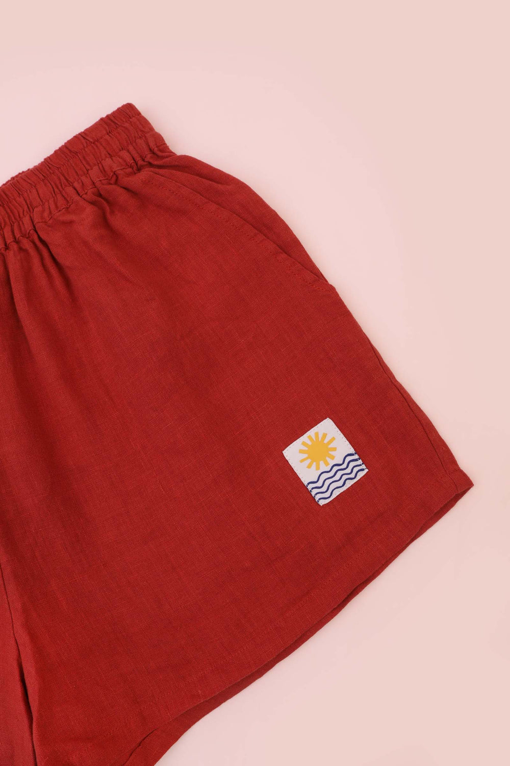 BASIC LINEN SHORTS PAPRIKA