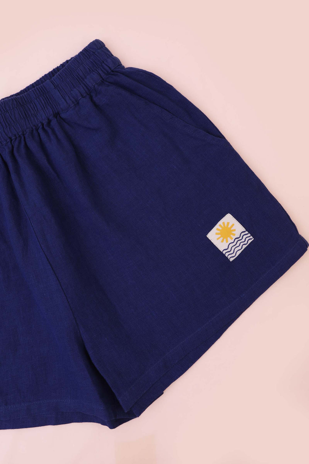 BASIC LINEN SHORTS COBALT