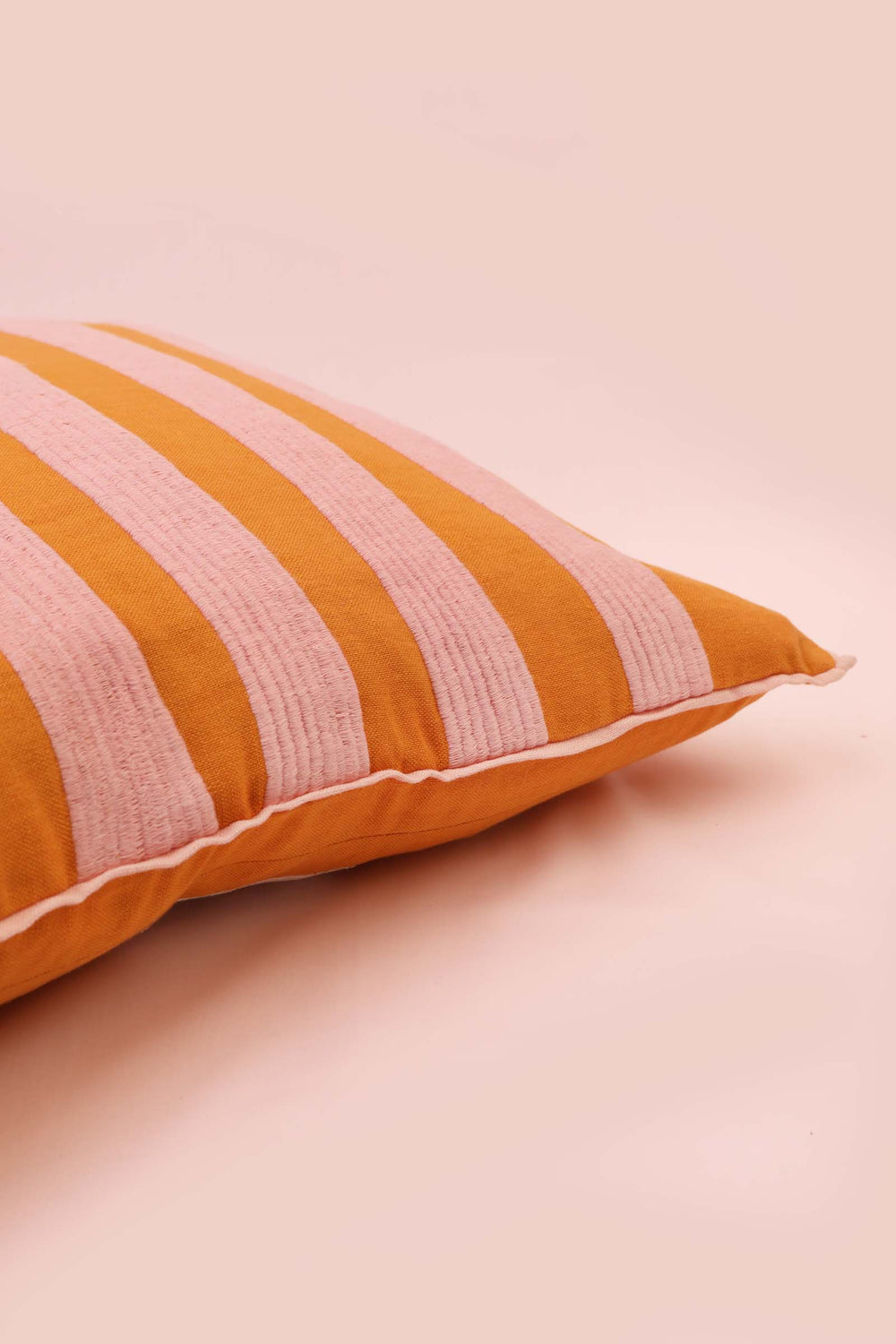 Solstice Cushion Stripe Pink Ochre