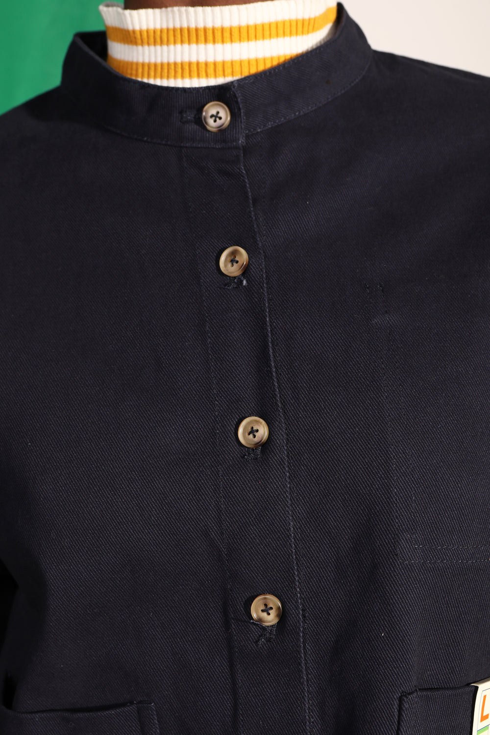 Wide Chore Coat Navy Drill