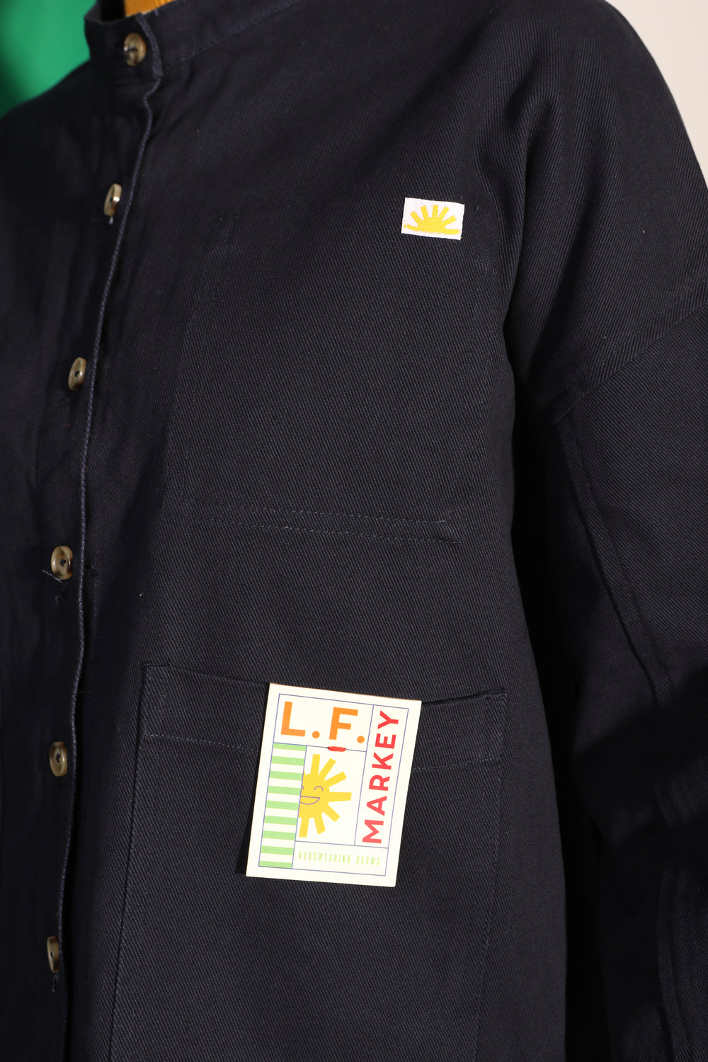 Wide Chore Coat Navy Drill