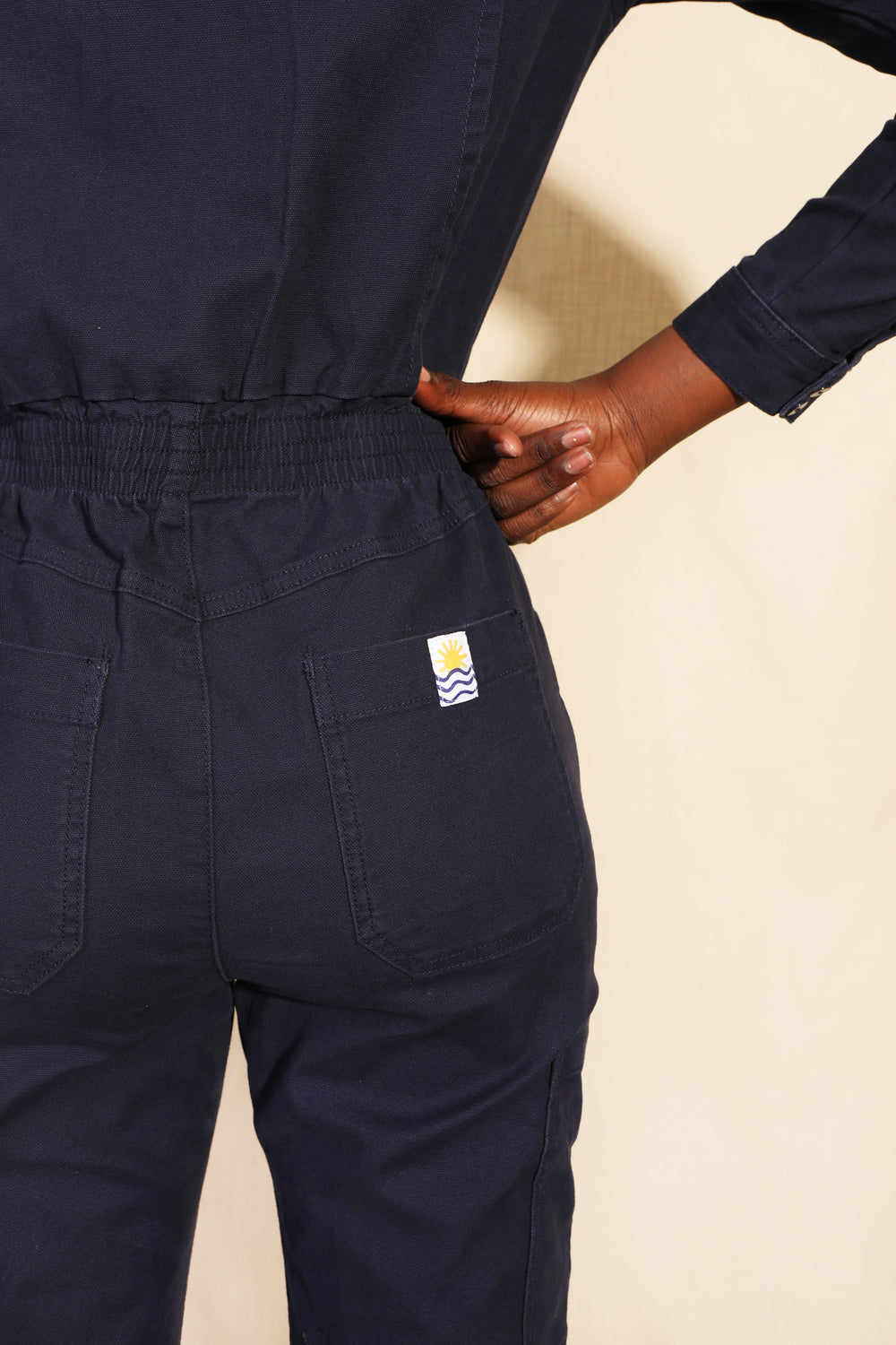 Danny Stretch Canvas Boilersuit Navy