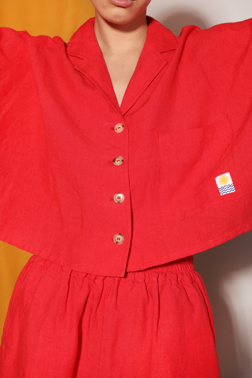 Maxim Linen Shirt Vermillion