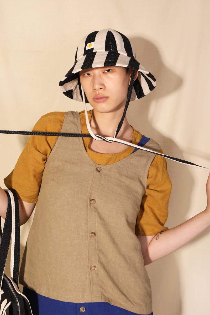 Lyon Sun Hat Black Stripe