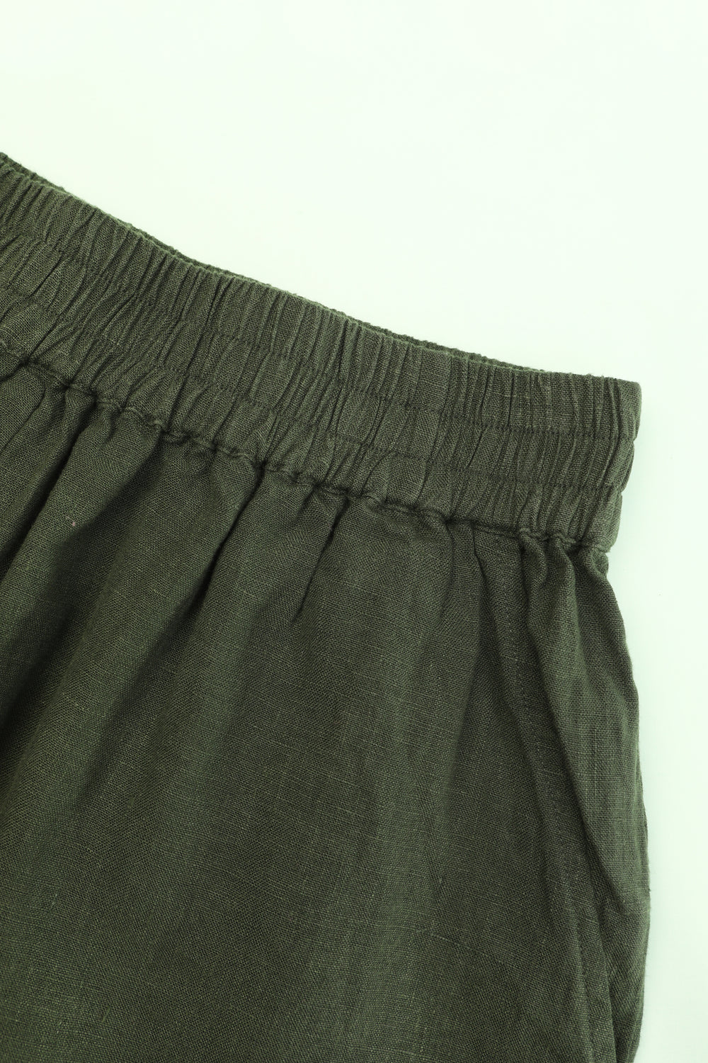 Basic Linen Shorts Hunter Green