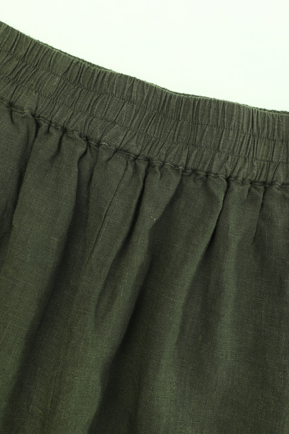 Basic Linen Shorts Hunter Green