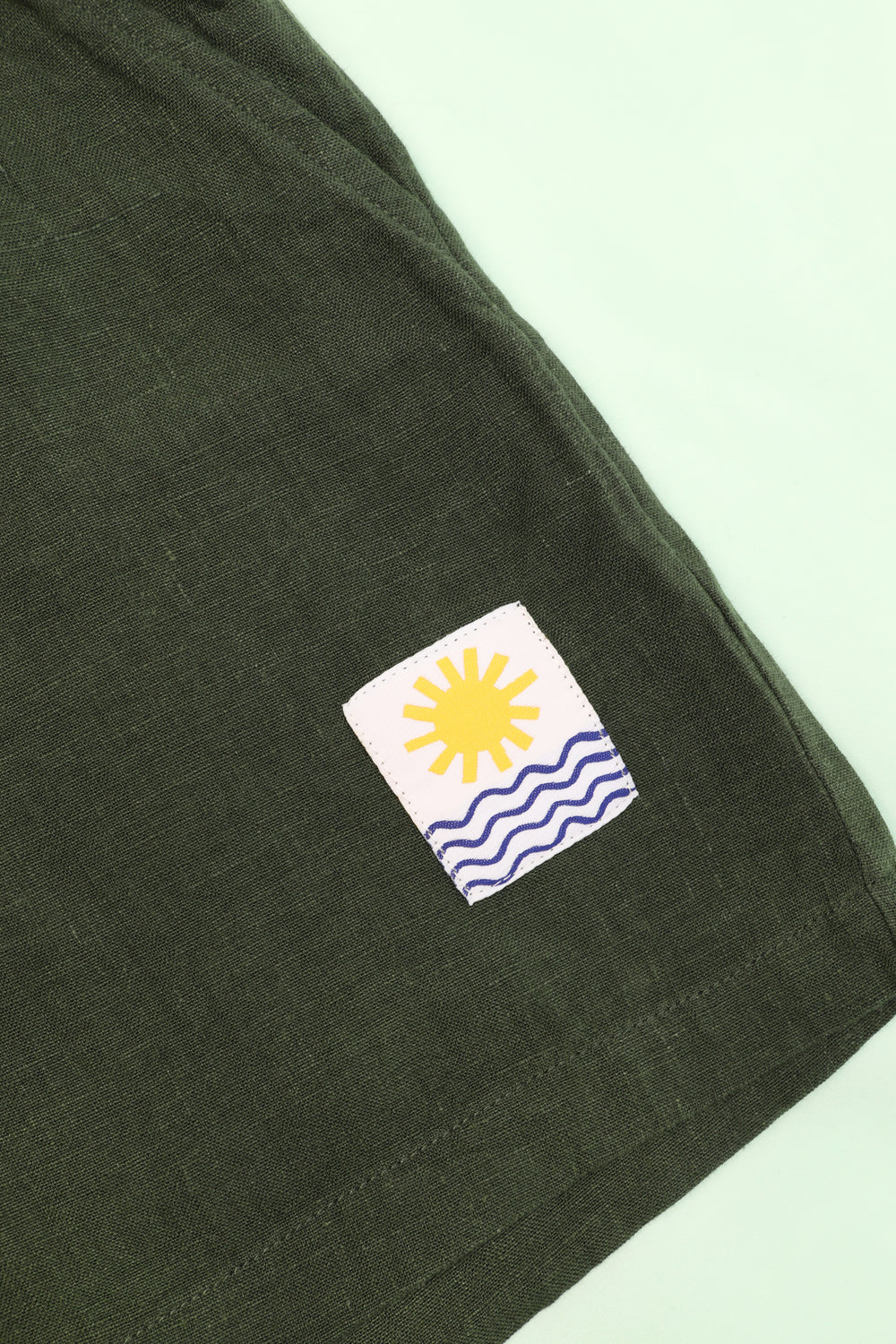 Basic Linen Shorts Hunter Green