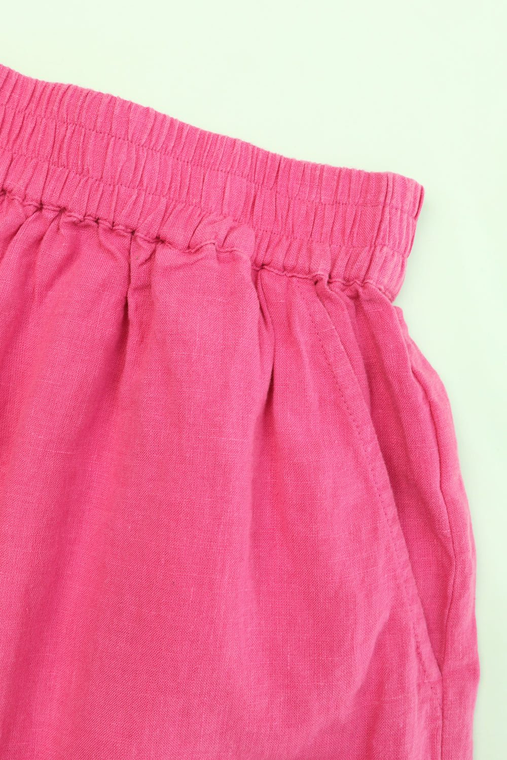 Basic Linen Shorts Fuchsia