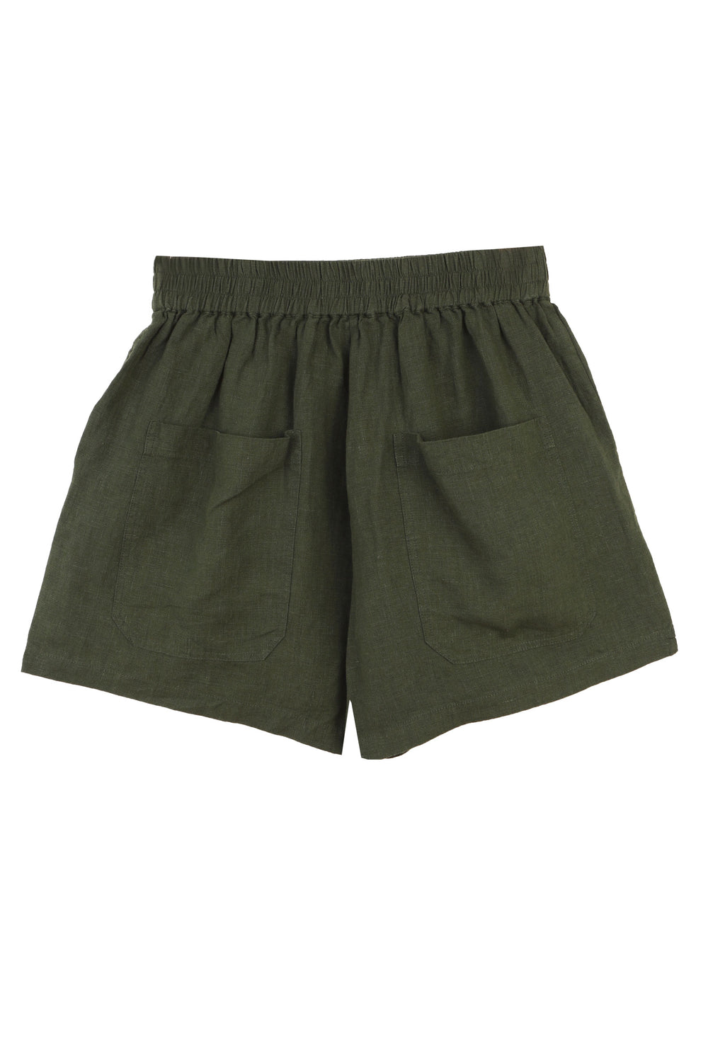 Basic Linen Shorts Hunter Green