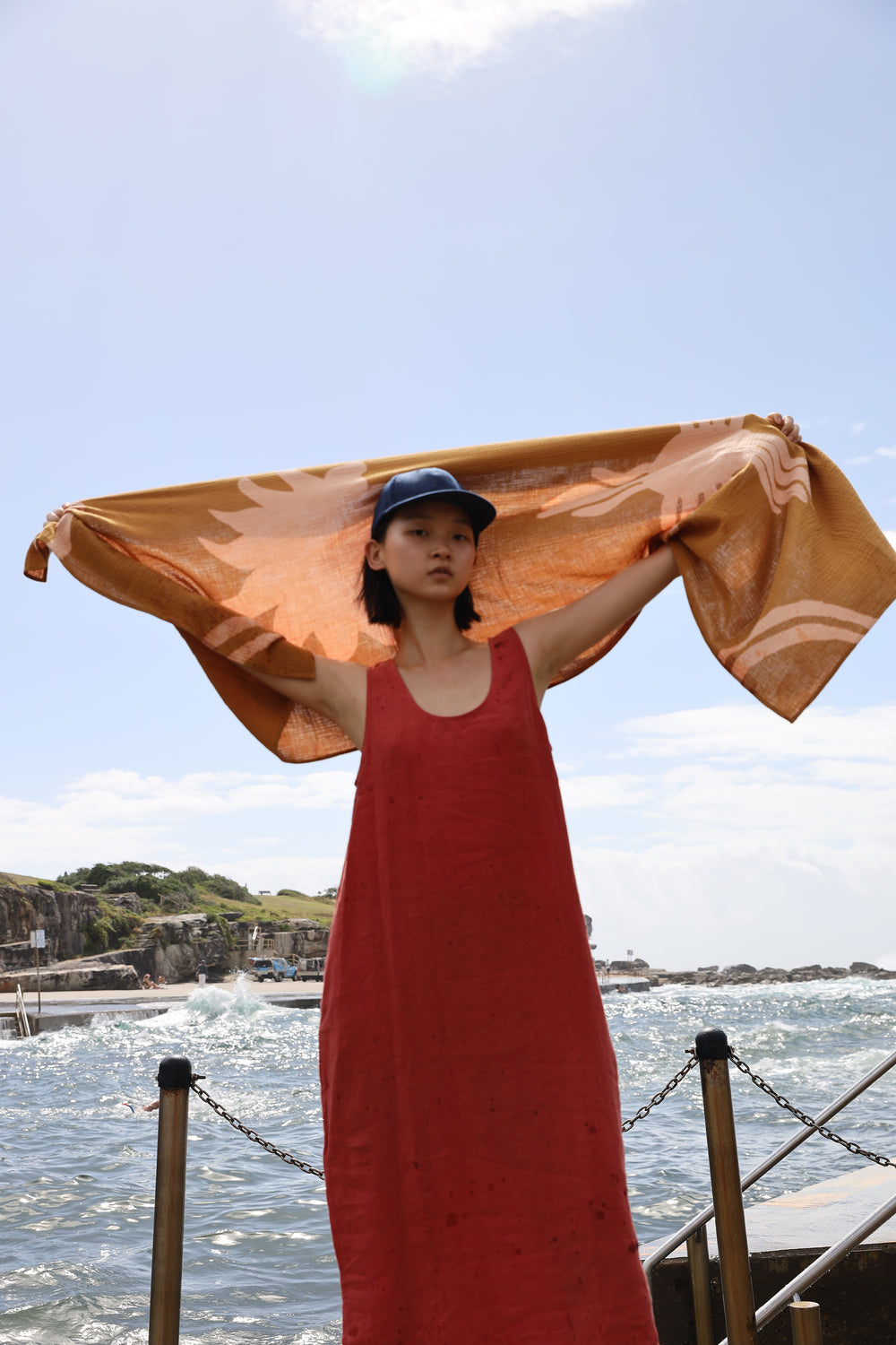 BASIC LINEN SHIFT DRESS PAPRIKA