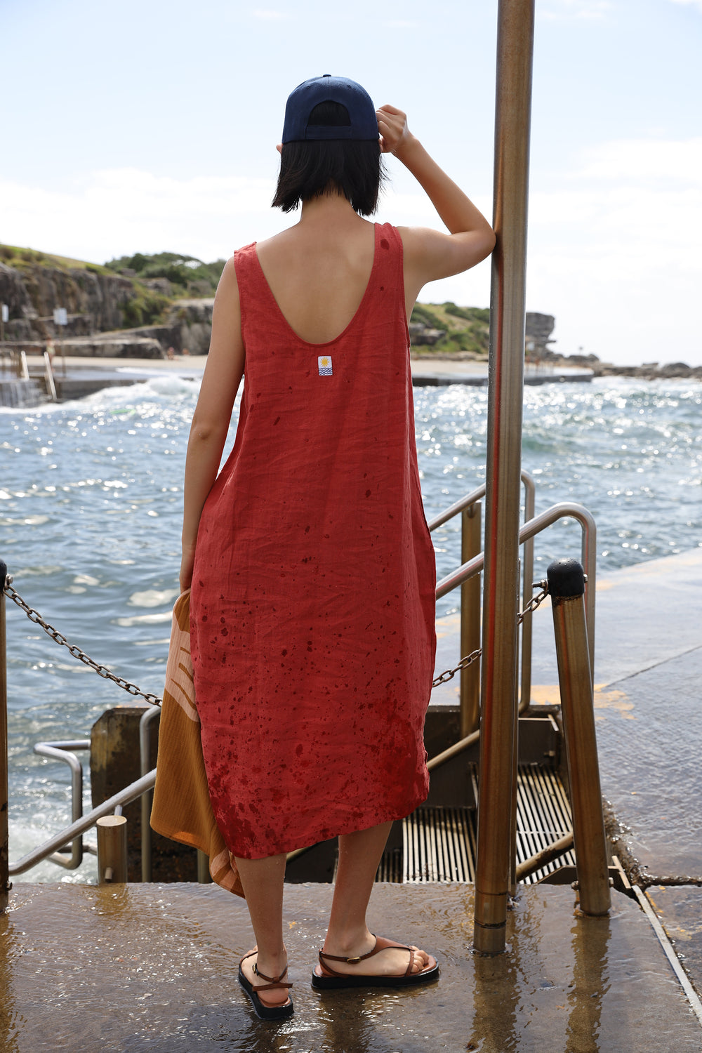 BASIC LINEN SHIFT DRESS PAPRIKA