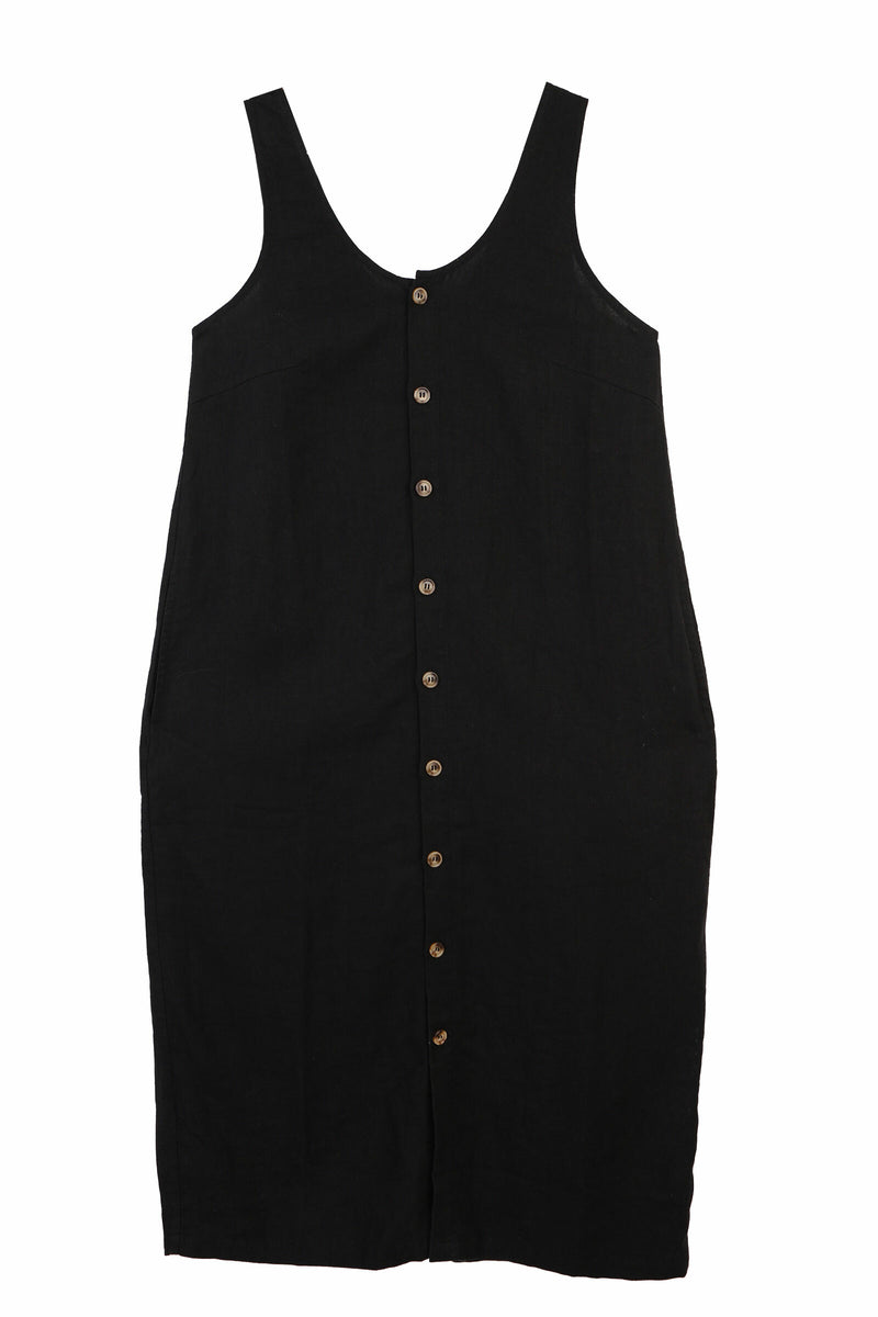 BASIC BUTTON FRONT SLIP BLACK