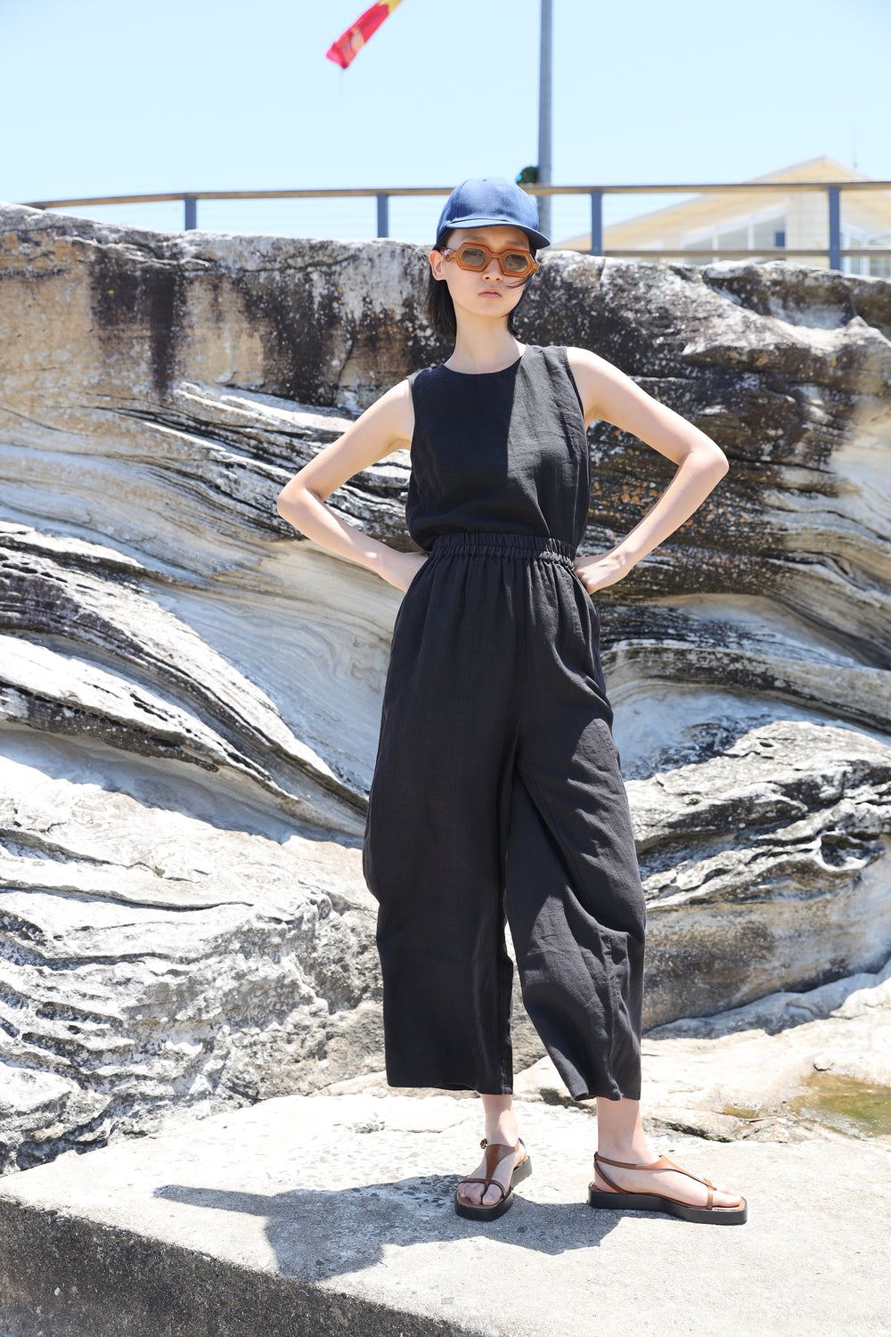 Basic Linen Trouser Black