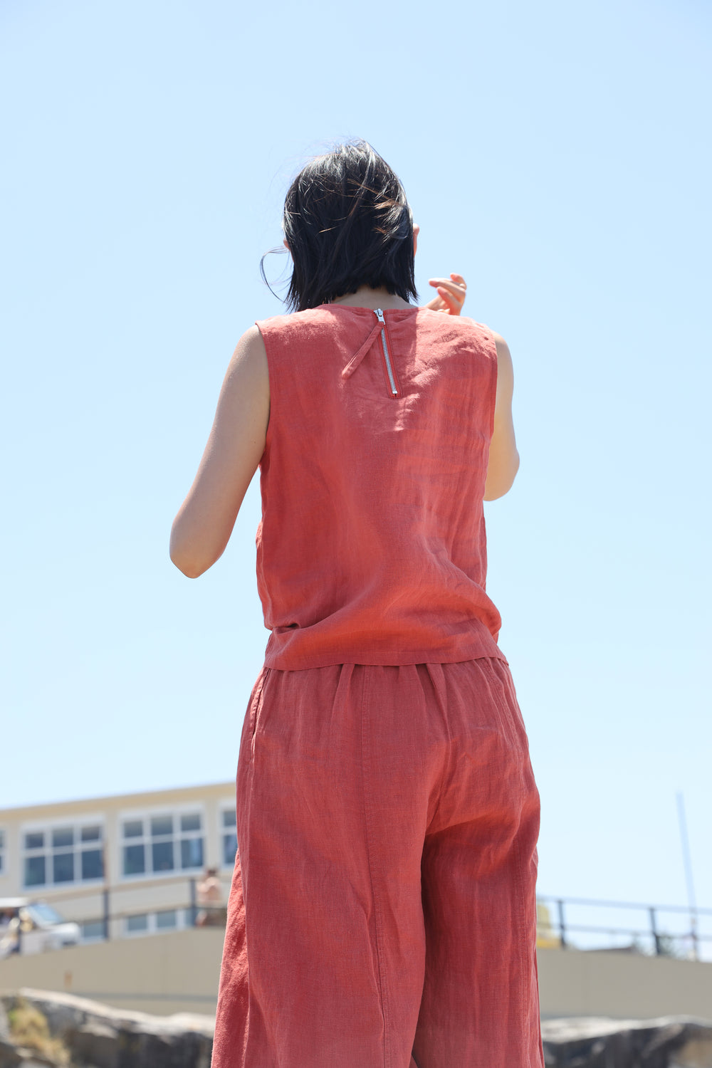 BASIC LINEN TROUSER PAPRIKA
