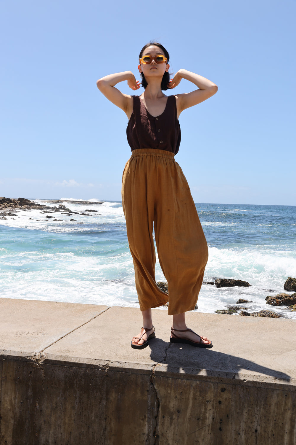 BASIC LINEN TROUSER TURMERIC