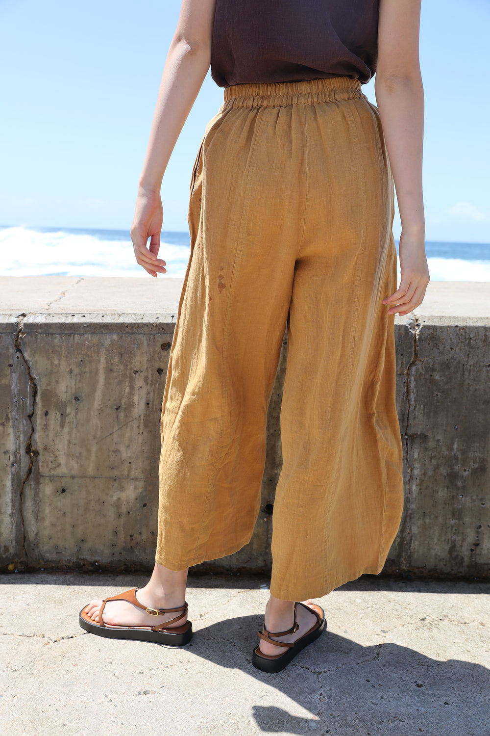 BASIC LINEN TROUSER TURMERIC