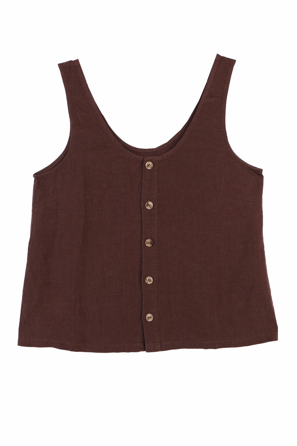 BASIC BUTTON FRONT TANK CHOCOLATE