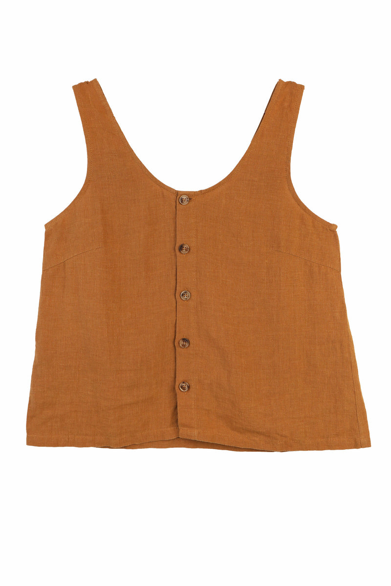 BASIC BUTTON FRONT TANK TURMERIC