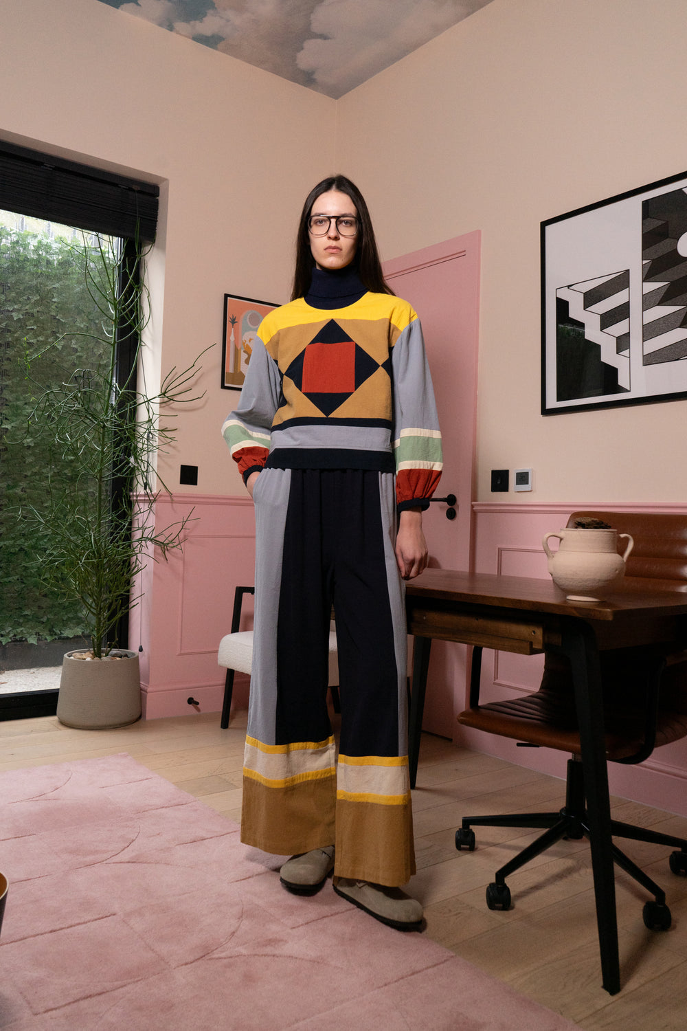 Eamon Trouser Quilt Colourblock