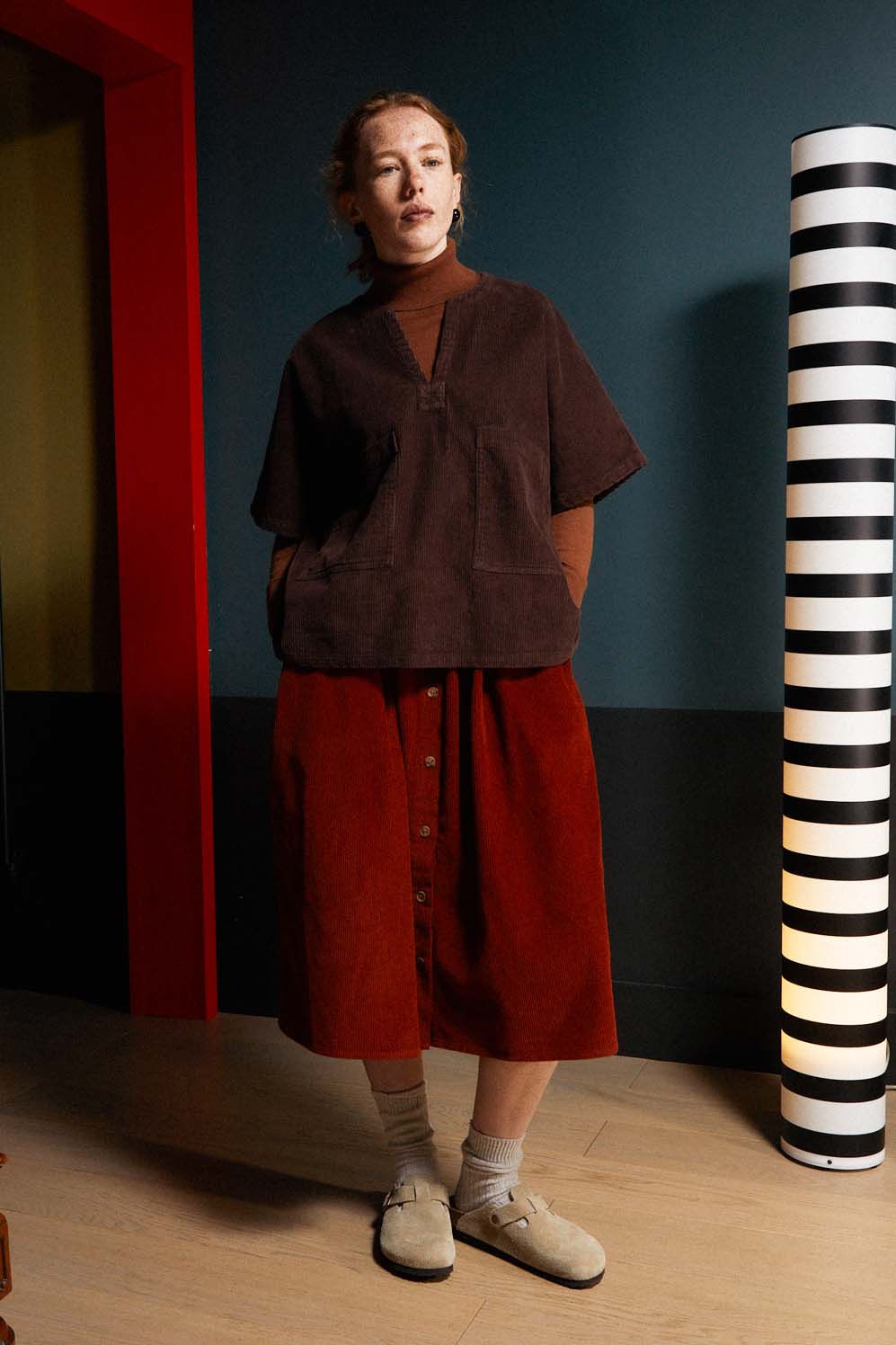 Isaac Skirt Midi Rust