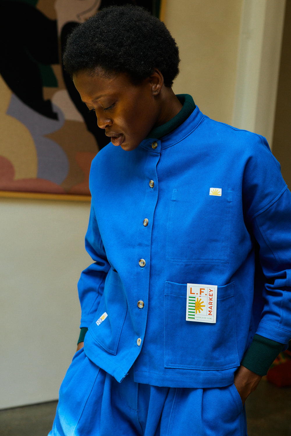 Wide Chore Coat Cobalt