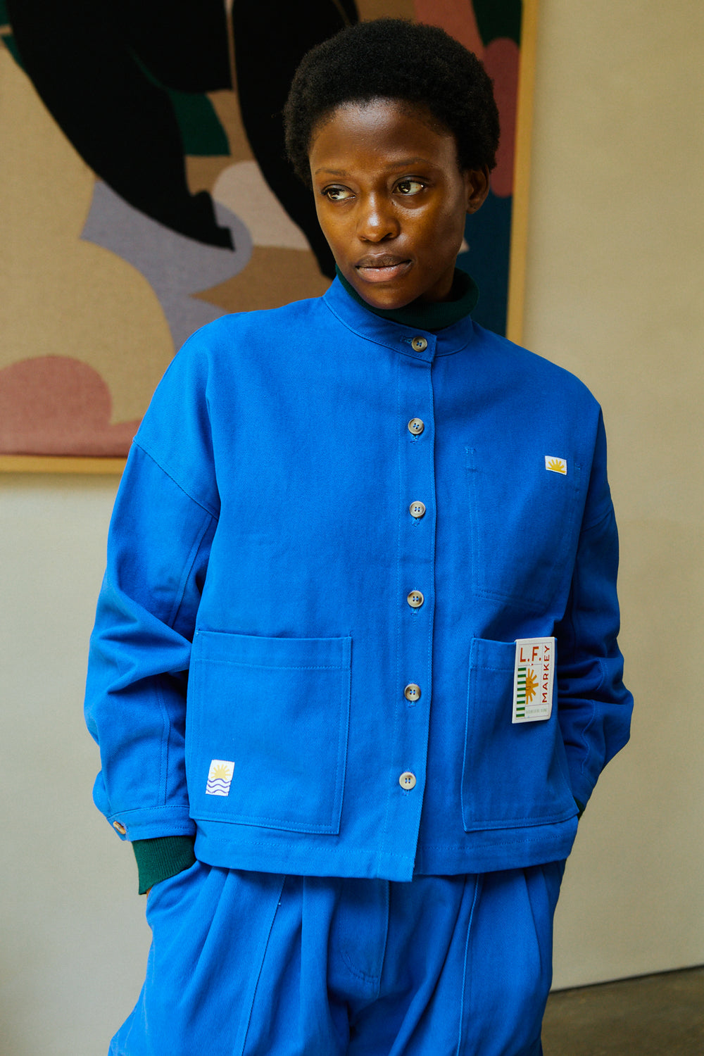 Wide Chore Coat Cobalt