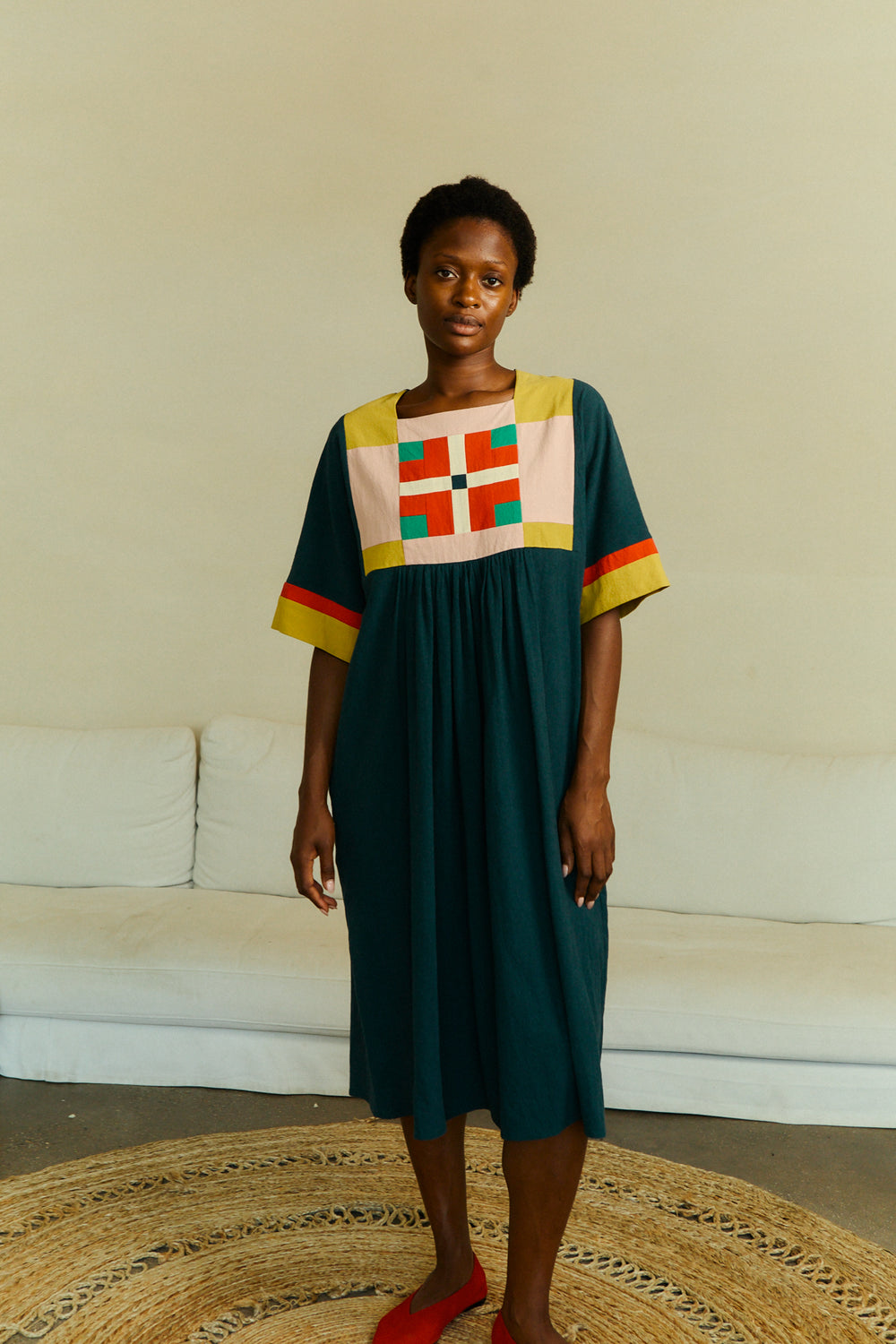 Rafe Dress Forest Patchwork
