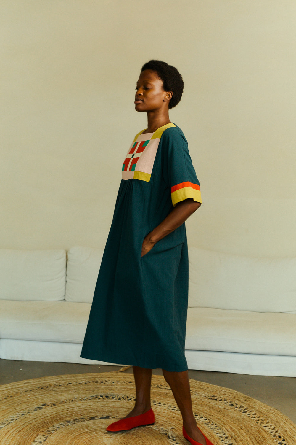 Rafe Dress Forest Patchwork