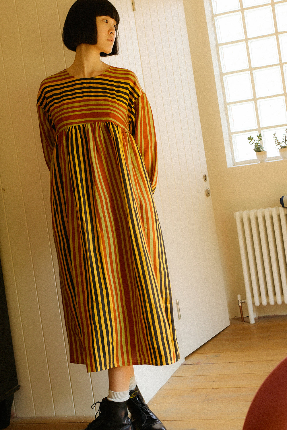 Alder Dress Painters Stripe