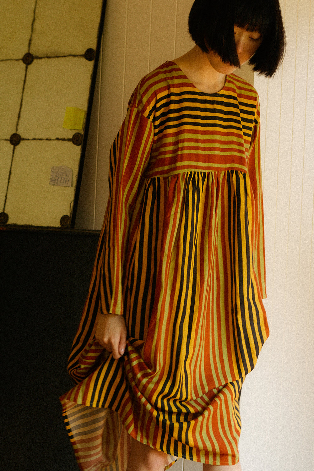 Alder Dress Painters Stripe