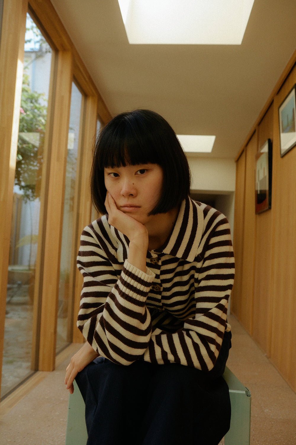 Lytton Cardigan Espresso Stripe