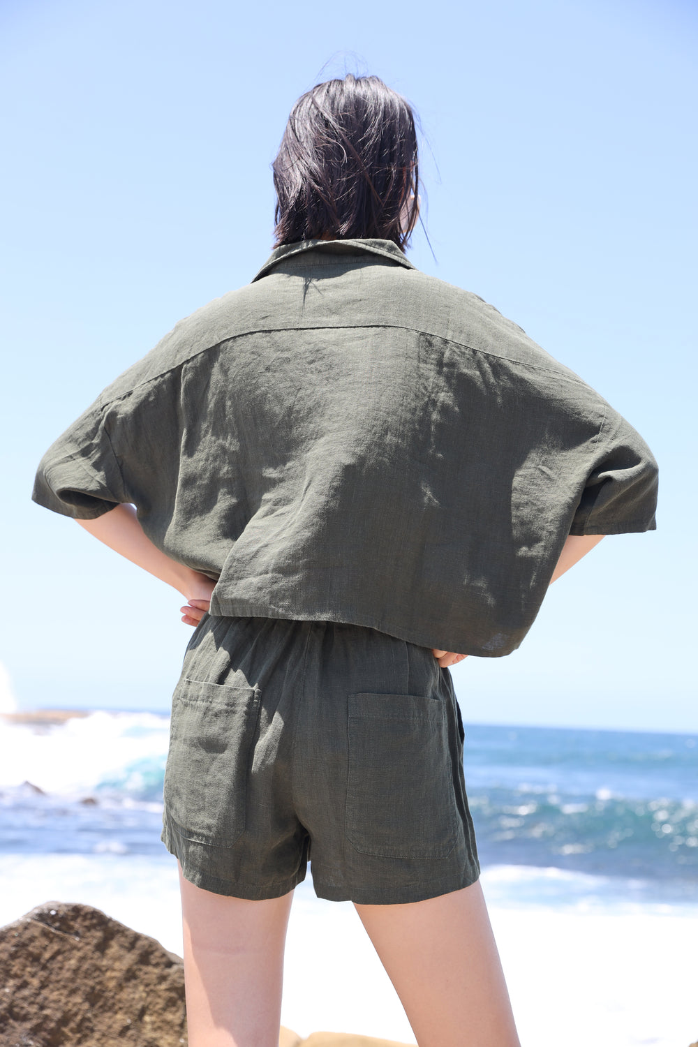 MAXIM LINEN SHIRT DARK FOREST
