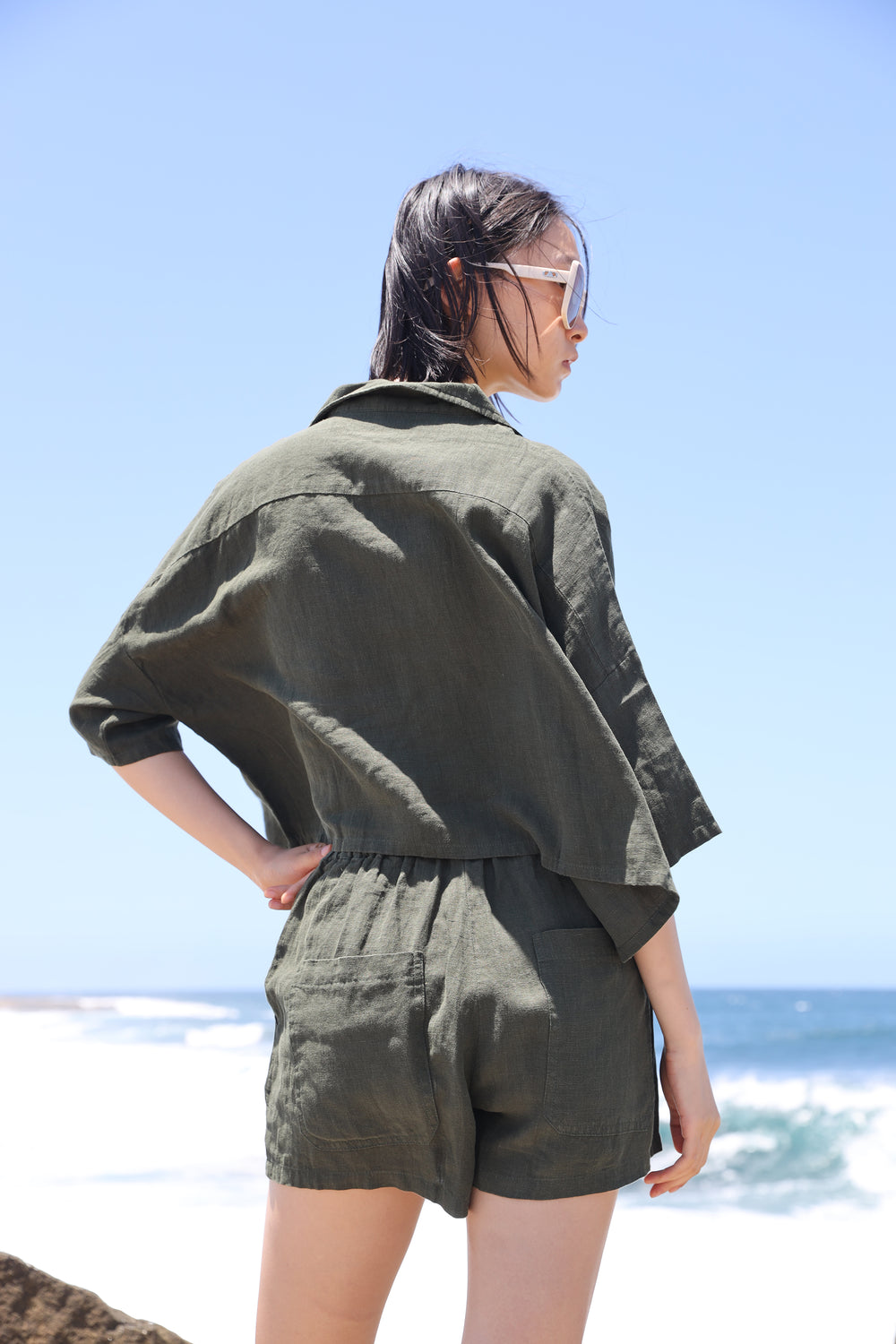 MAXIM LINEN SHIRT DARK FOREST