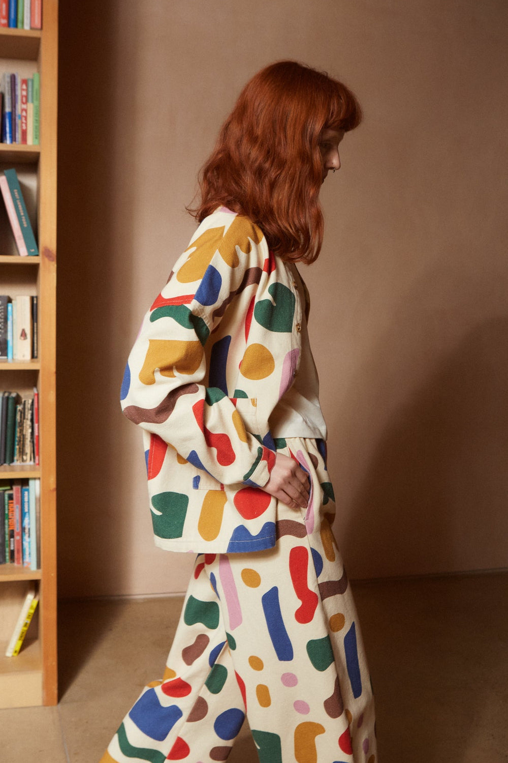 Oversized Chore Coat Palette Print