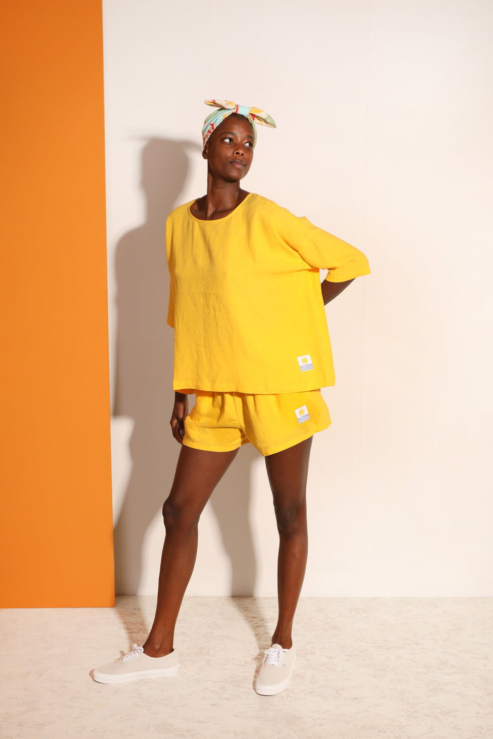 Basic Linen Shorts Canary