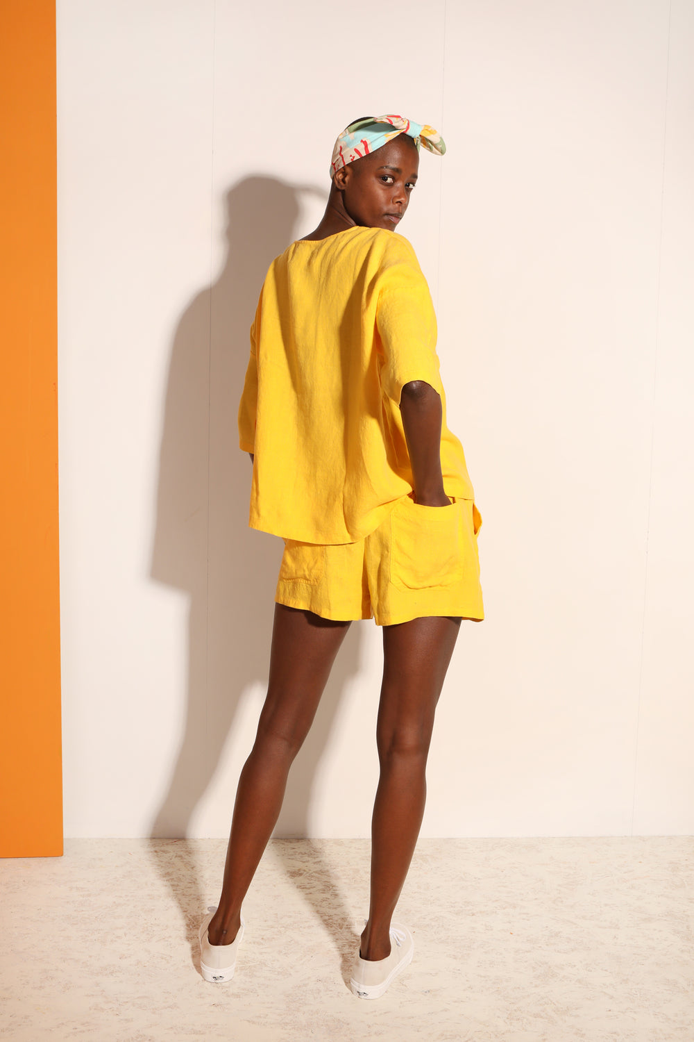 Basic Linen Shorts Canary