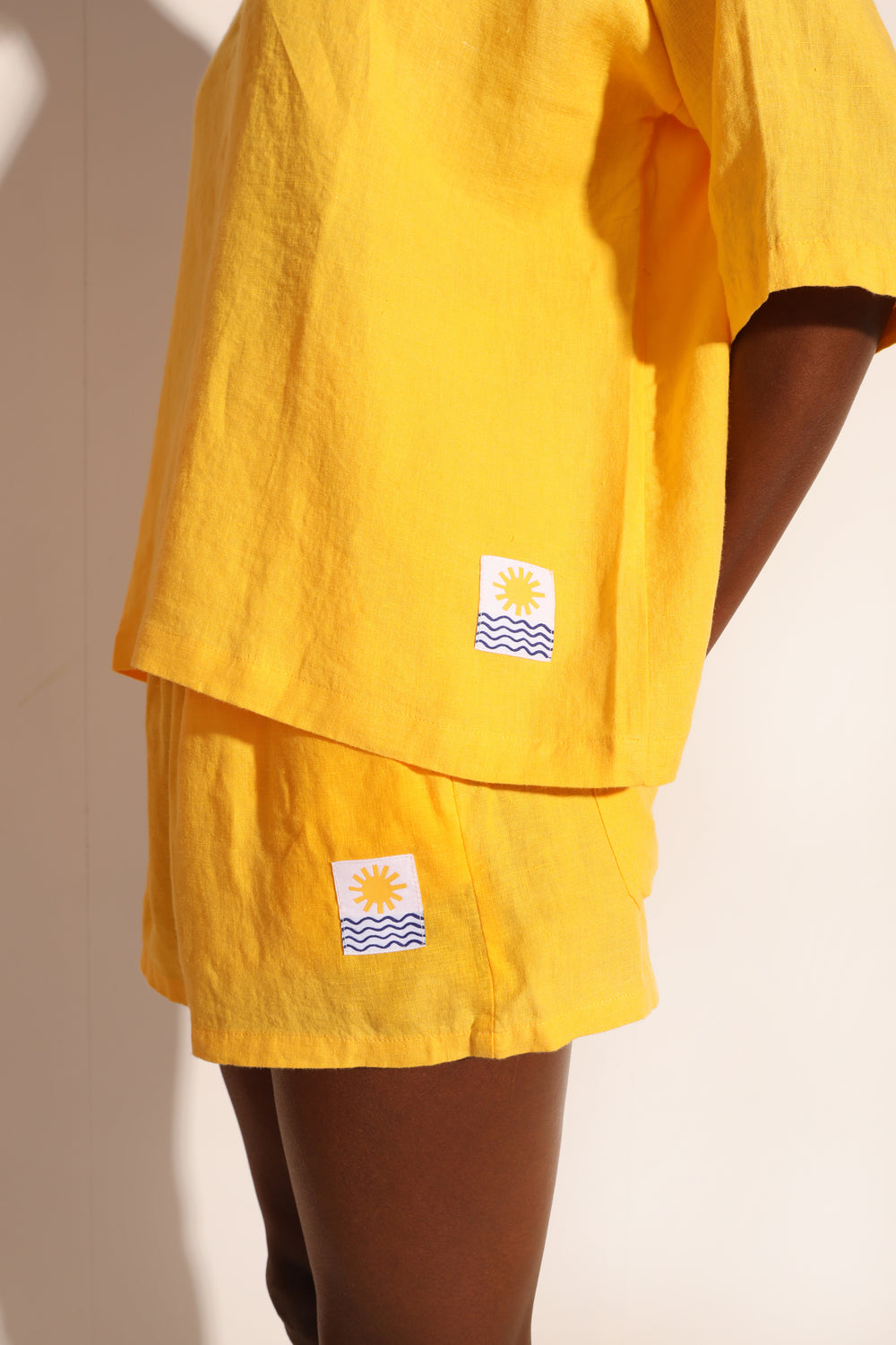 Basic Linen Shorts Canary