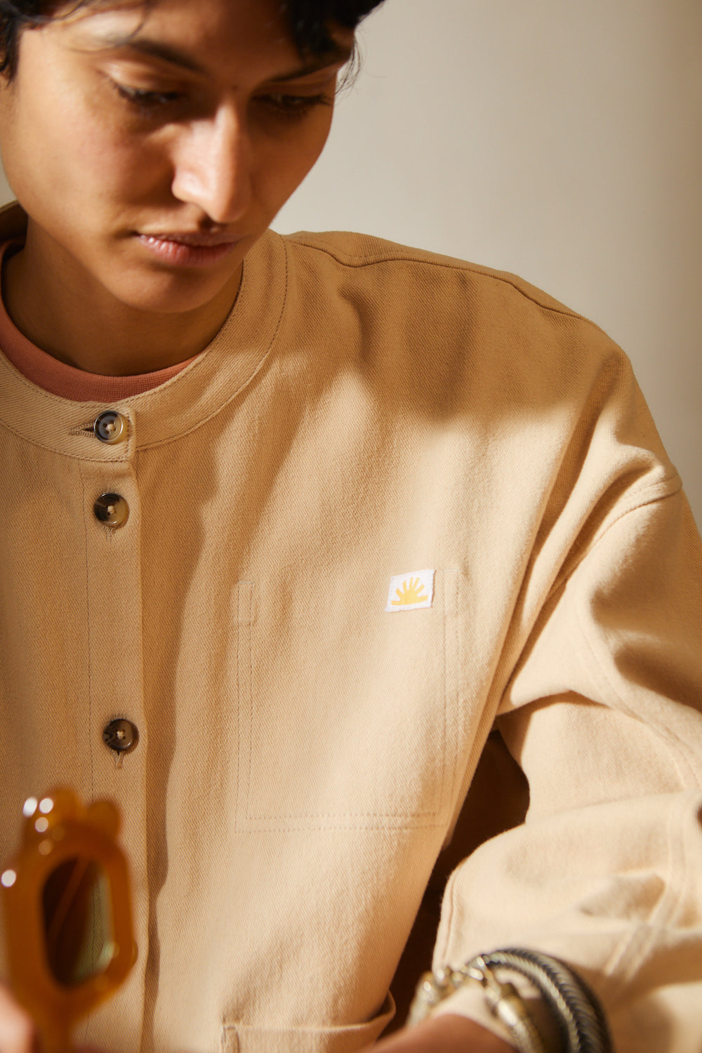 WIDE CHORE COAT BEIGE