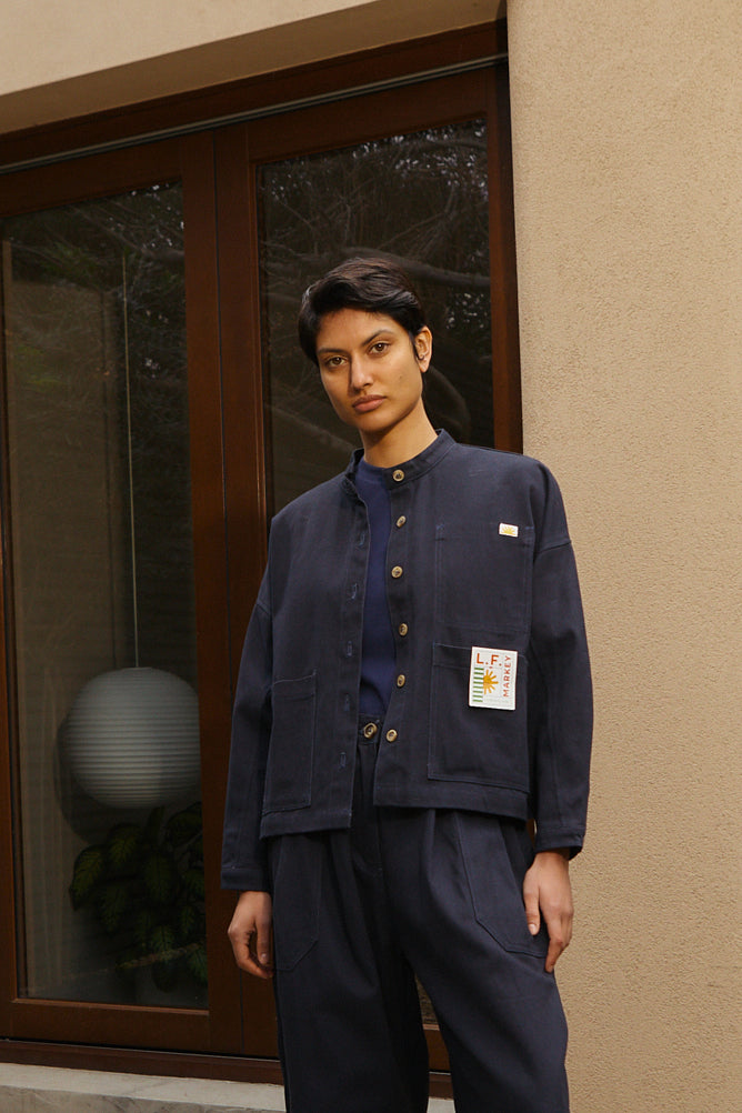 WIDE CHORE COAT INK BLUE