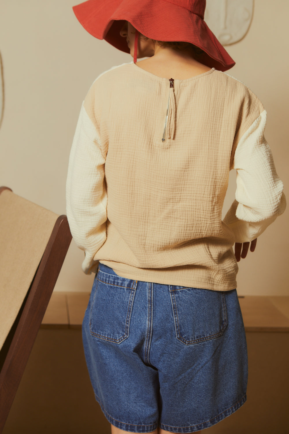 WILF TOP ECRU/STONE