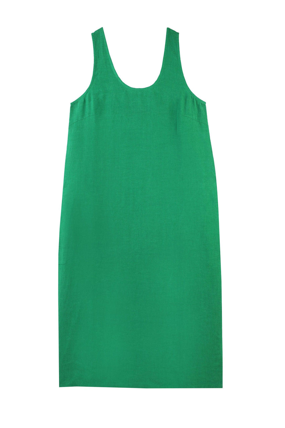 Basic Linen Shift Dress Grass