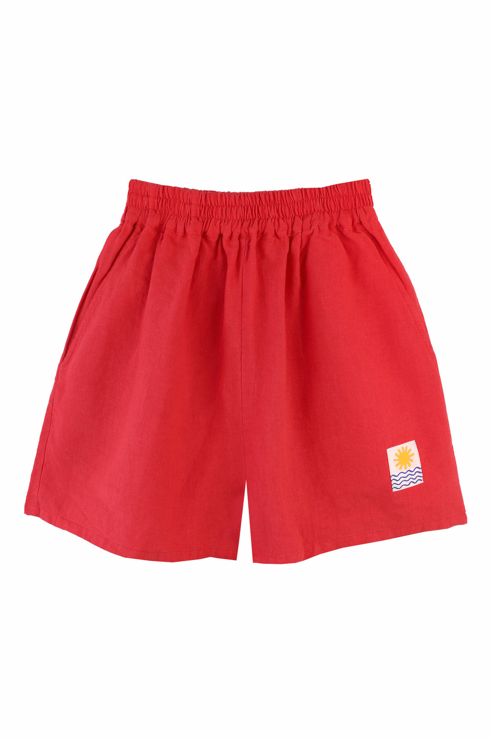 Basic Linen Shorts Vermillion