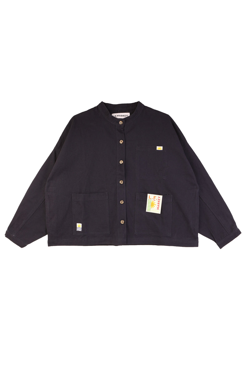 Wide Chore Coat Navy Drill