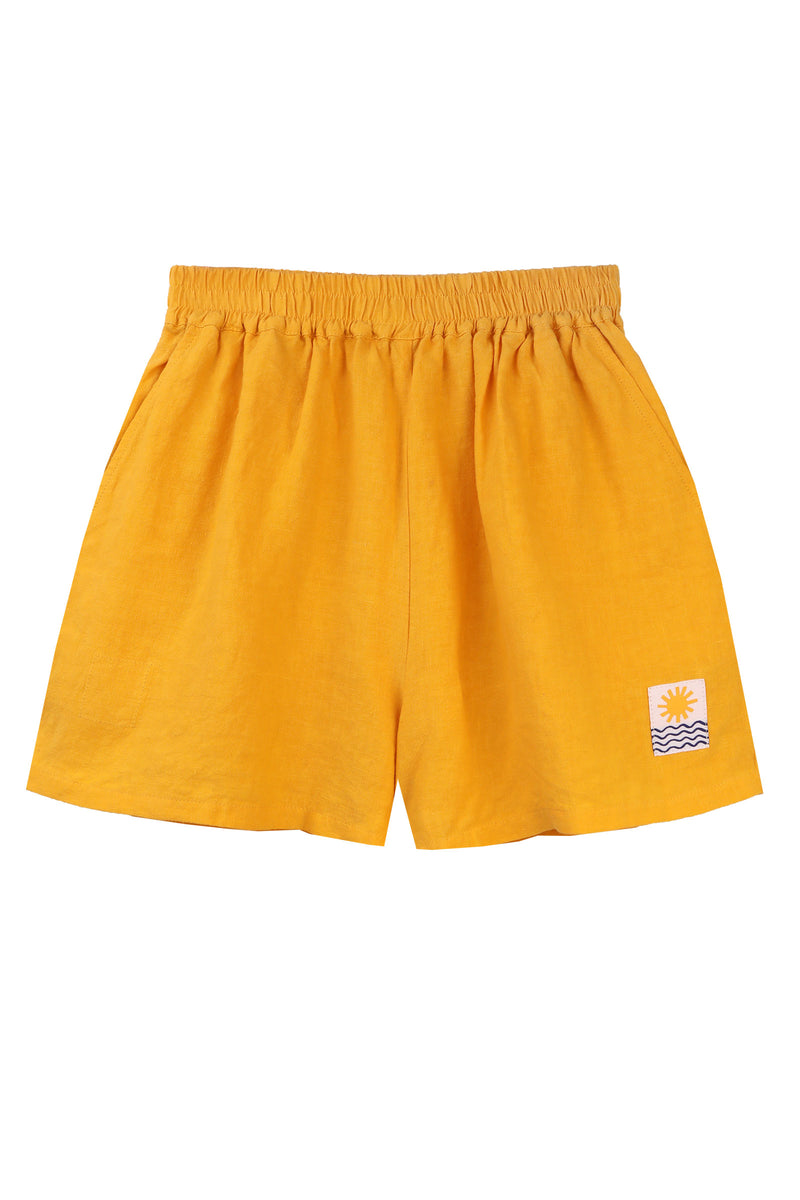Basic Linen Shorts Canary